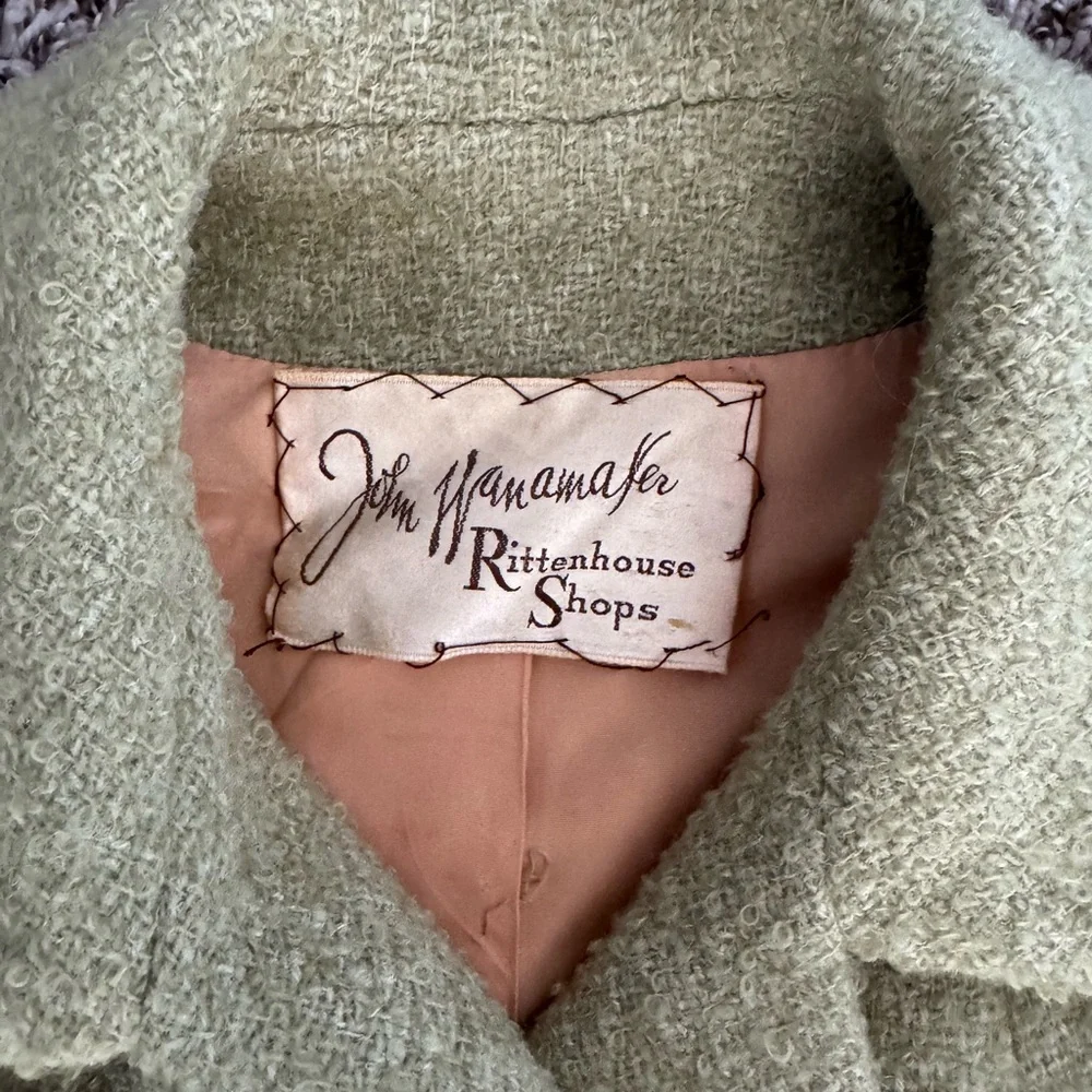 Vintage Sage Green Wool Coat - Picture 3 of 8